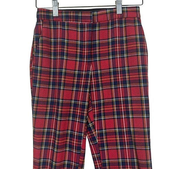 Zara Gingham Checked Flared Pants Plaid High Waisted Size Small - Picture 8 of 16